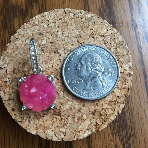 UNIQUE Pink Druzy Style Earrings - Picture 3 of 4
